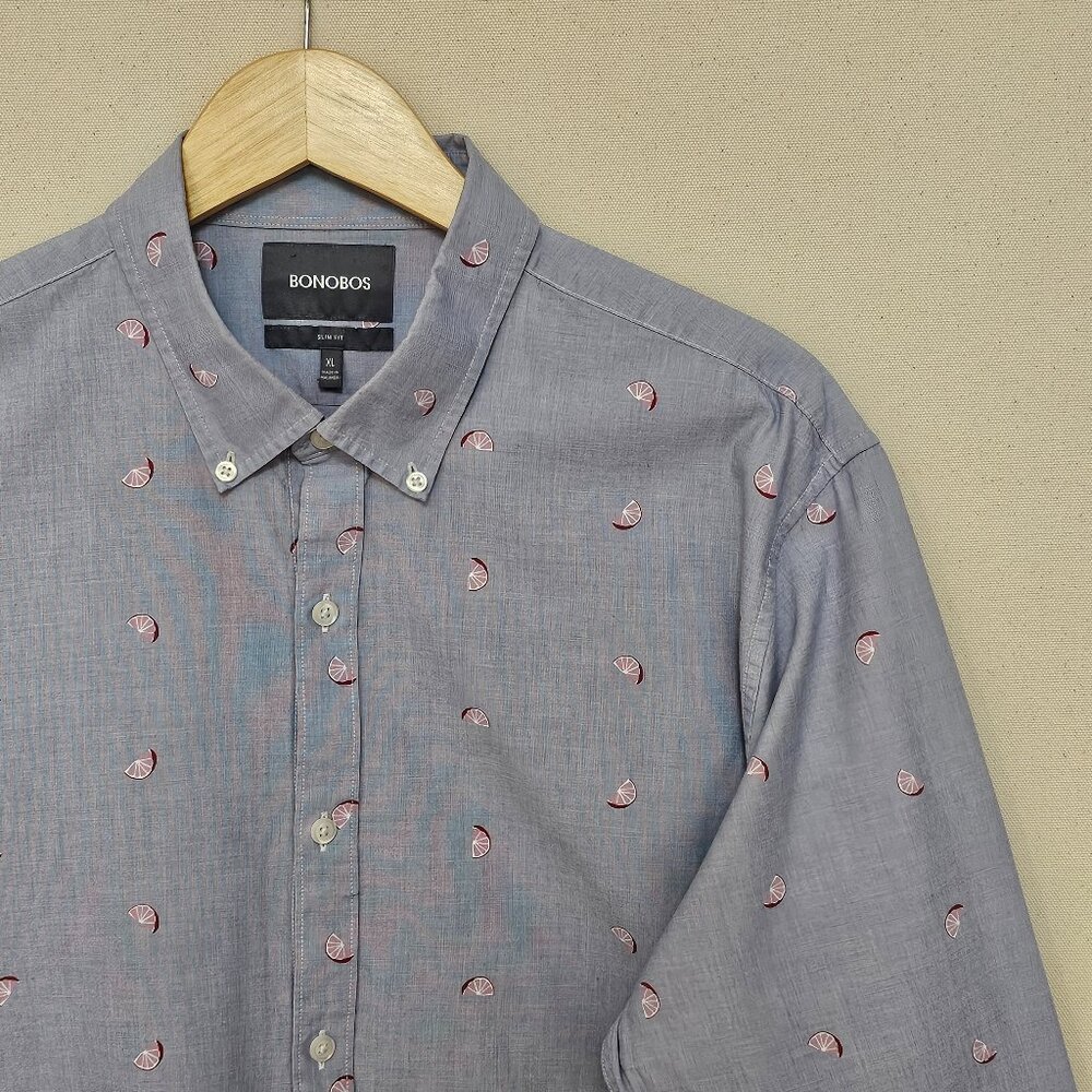 Bonobos Slim Fit Grapefruit Print Button Down Xl - image 1